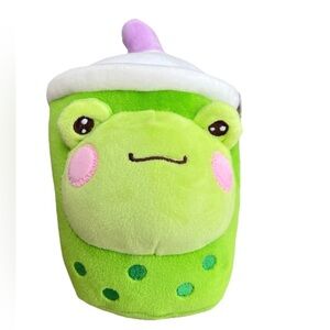 7" Bubble Tea Green Frog Animal Soft Stuffed Plush Unisex Collectible|Ages 0+